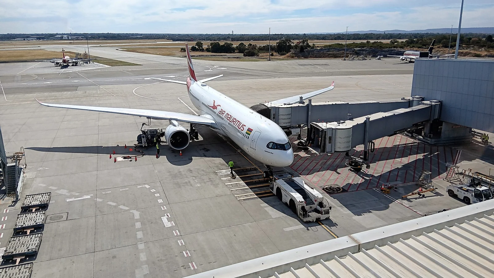 Air Mauritius Airbus A330 Air Mauritius Airbus A330 parked on an airport apron